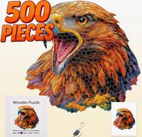 Wooden-Puzzle-Holzpuzzle-Natur mit Haus am See 45x45cm