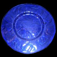 💙 Kobaltblau Glas Dekoteller Servierplatte Tulpe 34 cm 💙✨