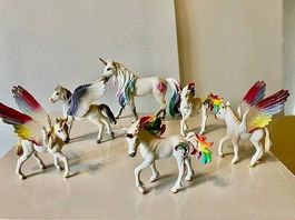 lot de 6 licornes arc-en-ciel Schleich