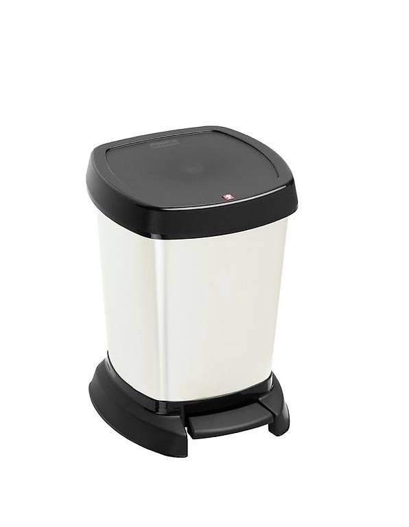 Rotho Abfalleimer: 4 Stk. Kosmetikeimer 6 l, PASO, cool white met. – Neu und originalverpackt aus Necker von liq24