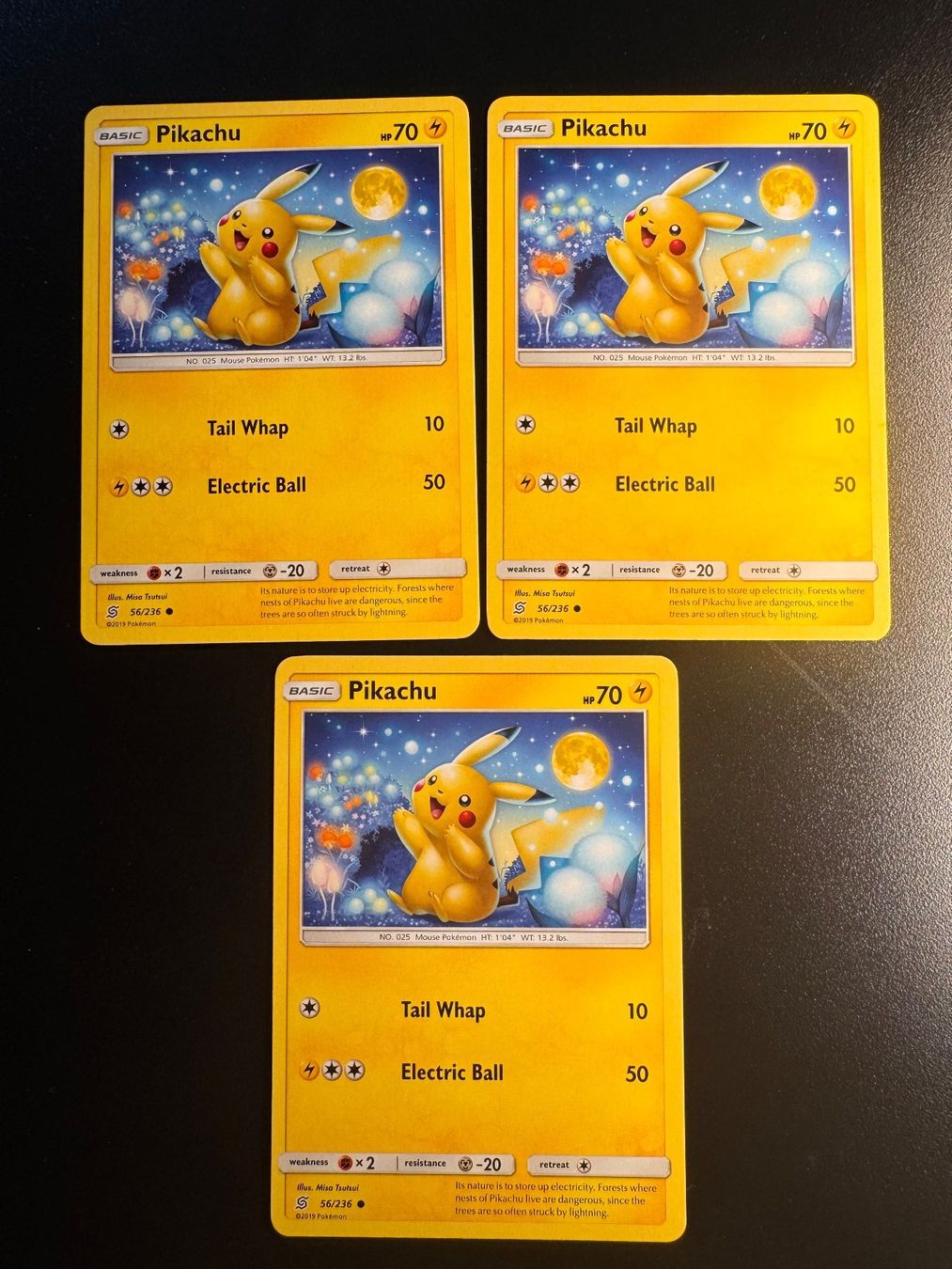 Pokémon Sammelbilder & Trading cards: Pokemon Pikachu Unified Minds 56 x3 – Gebraucht aus Corticiasca von gio_yp69