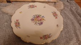 Rosenthal Servierteller Blumenmuster Goldrand 32cm