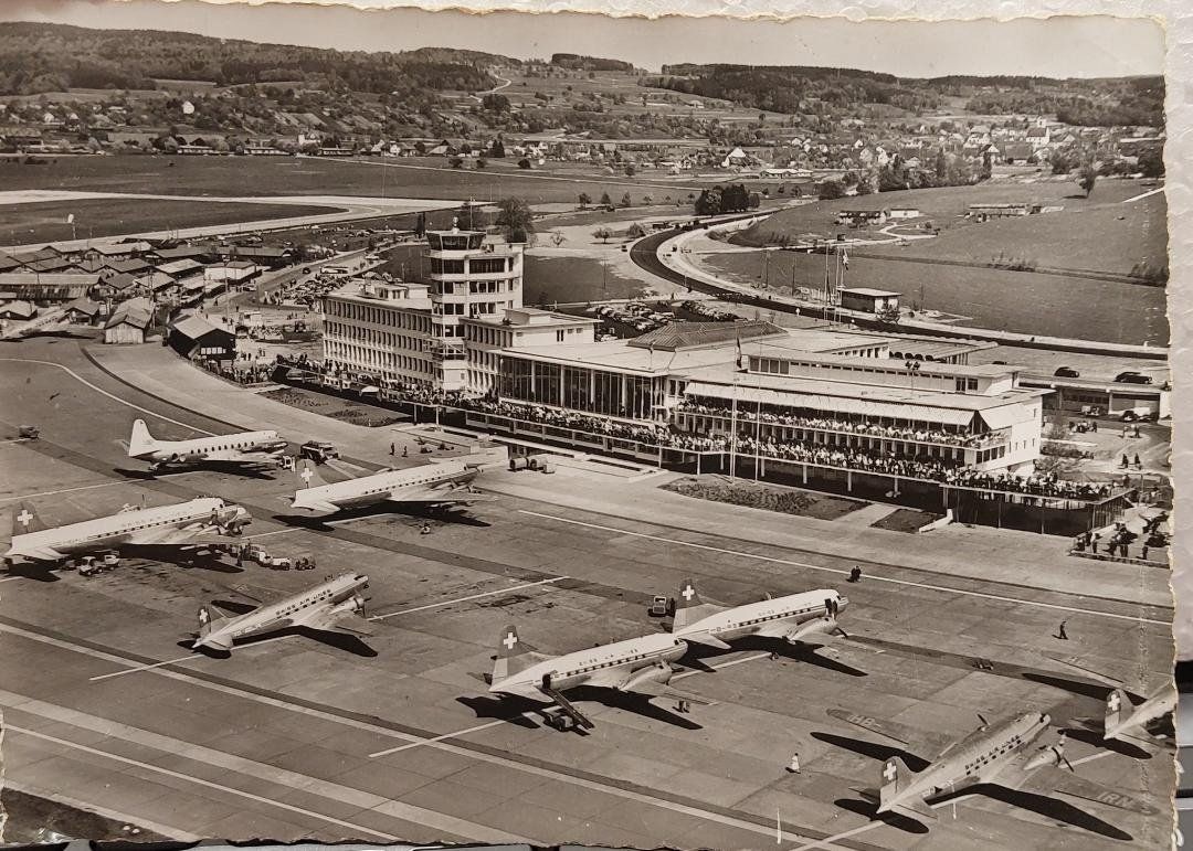 Ansichtskarten: ZÜRICH - Flughafen Kloten – Gebraucht aus Delémont von Domdom1