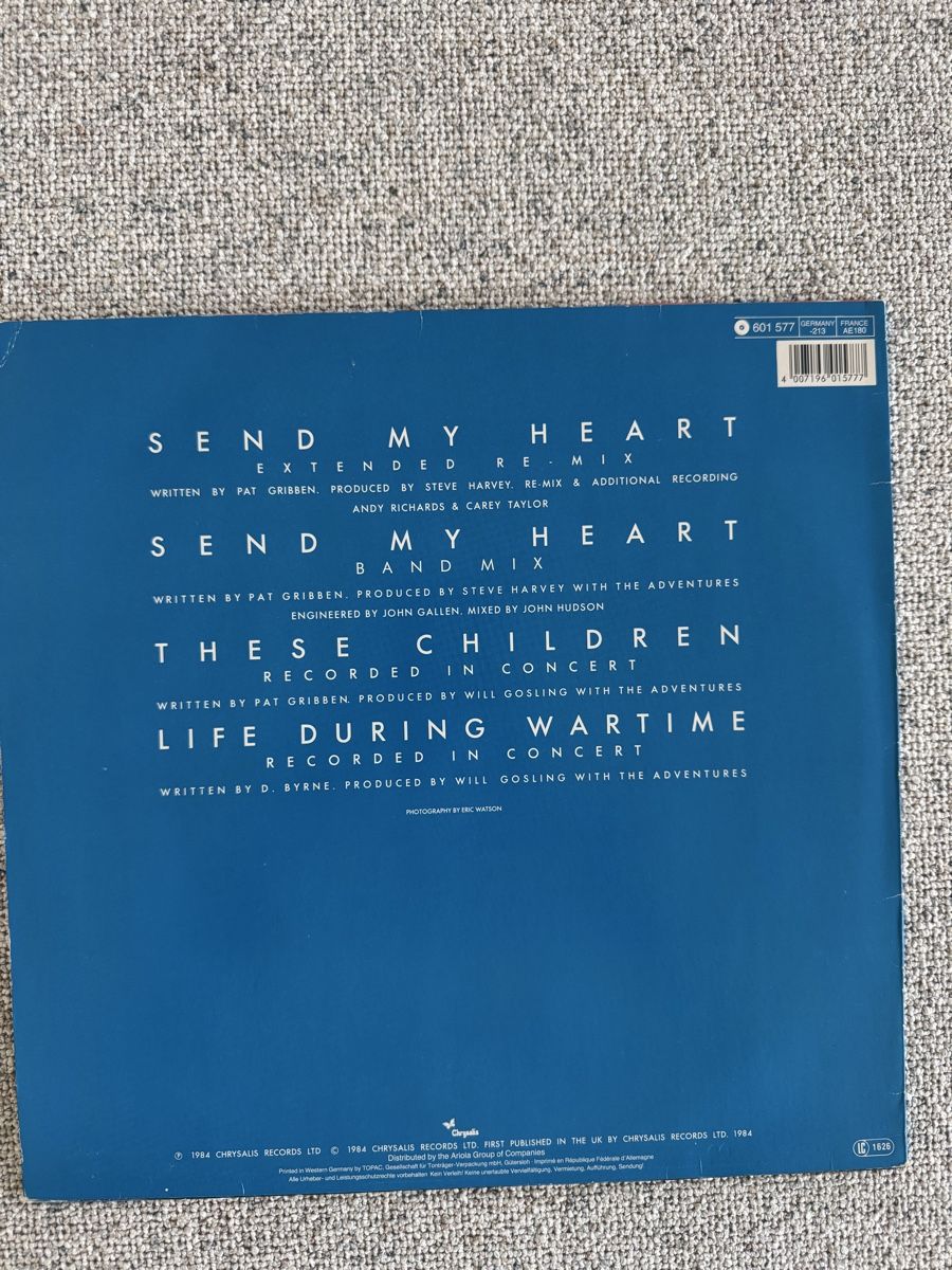 Dischi in vinile: The Adventures - Send My Heart - 12" Maxi - 80s – Usato da Rorbas venduto da BlackstarRecords 1