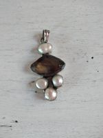Pendentif argent, perles et pierre