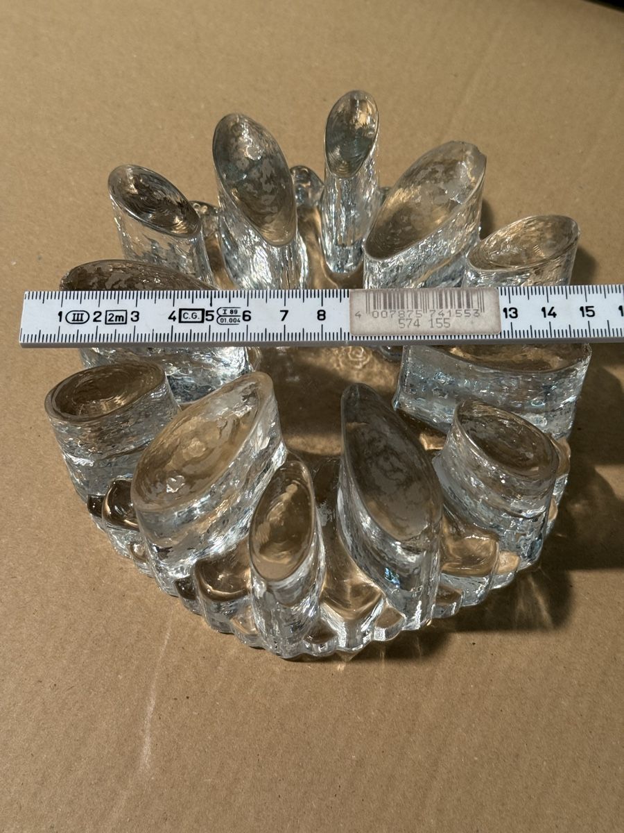 Portacandele: Vintage clear glass candle holder – Usato da Lausanne venduto da vas_mbk2 7