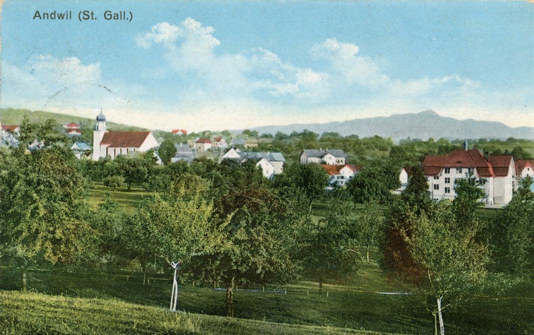 Cartoline postali: Andwil   SG  bei Gossau       um 1921 – Usato da Brig venduto da Valcards54