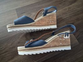 Sommer Keilsandalen, Denim blau, Gr. 40, neuwertig!