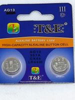 T&E Alkaline-Batterien 1,55 V AG13, 2 Stück, neu