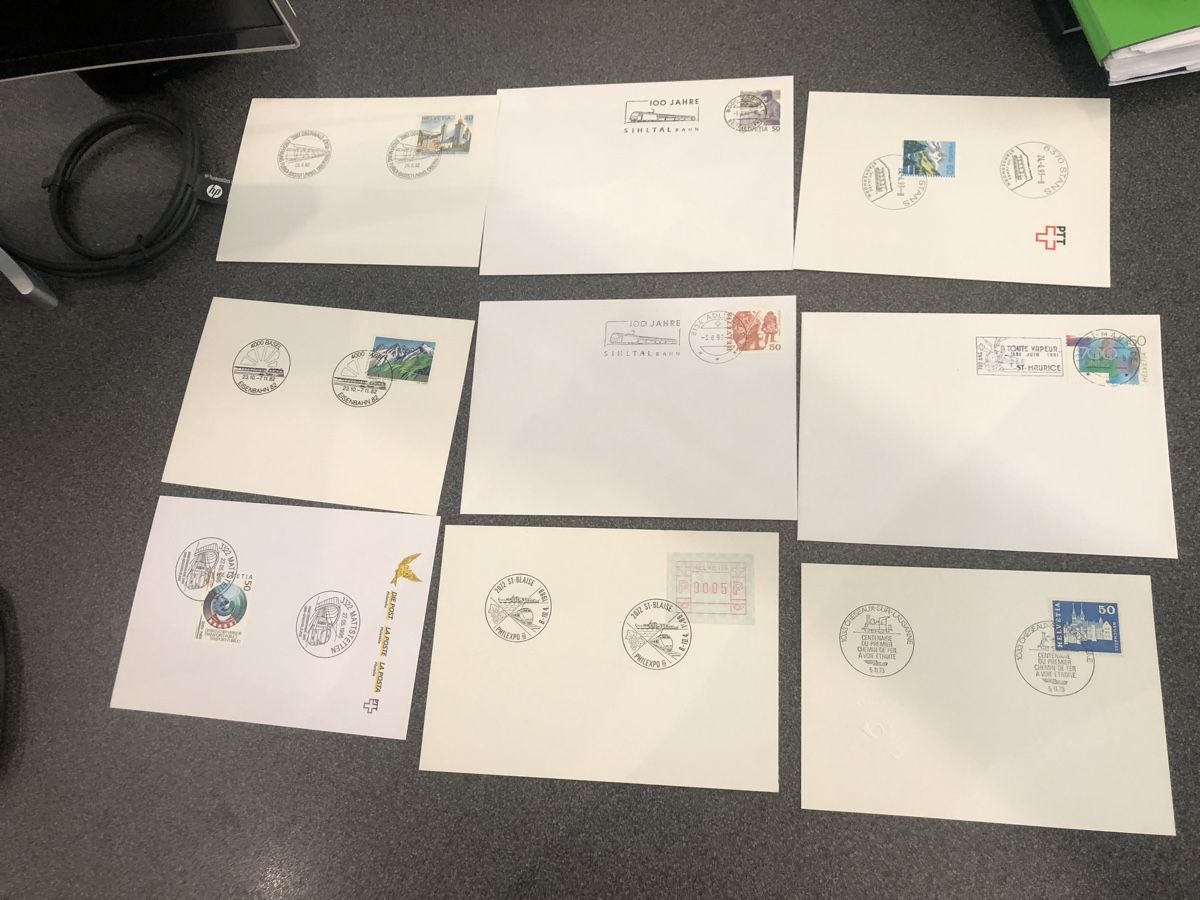 Alle Briefmarken: über 50 Belege EISENBAHN - schöne Stempel – Gebraucht aus Lufingen von Rac0 5