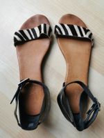 elegante flache Zebra Sandalen Leder Gr. 40 aus Kopenhagen