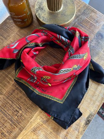 Foulard Carré En Soie Nicole De Beauvoir Paris - 85x85 Cm, Couleur Vert, Occasion