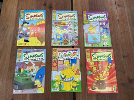 6 Simpsons Comics Hefte Nr. 52 53 54 56 57 70