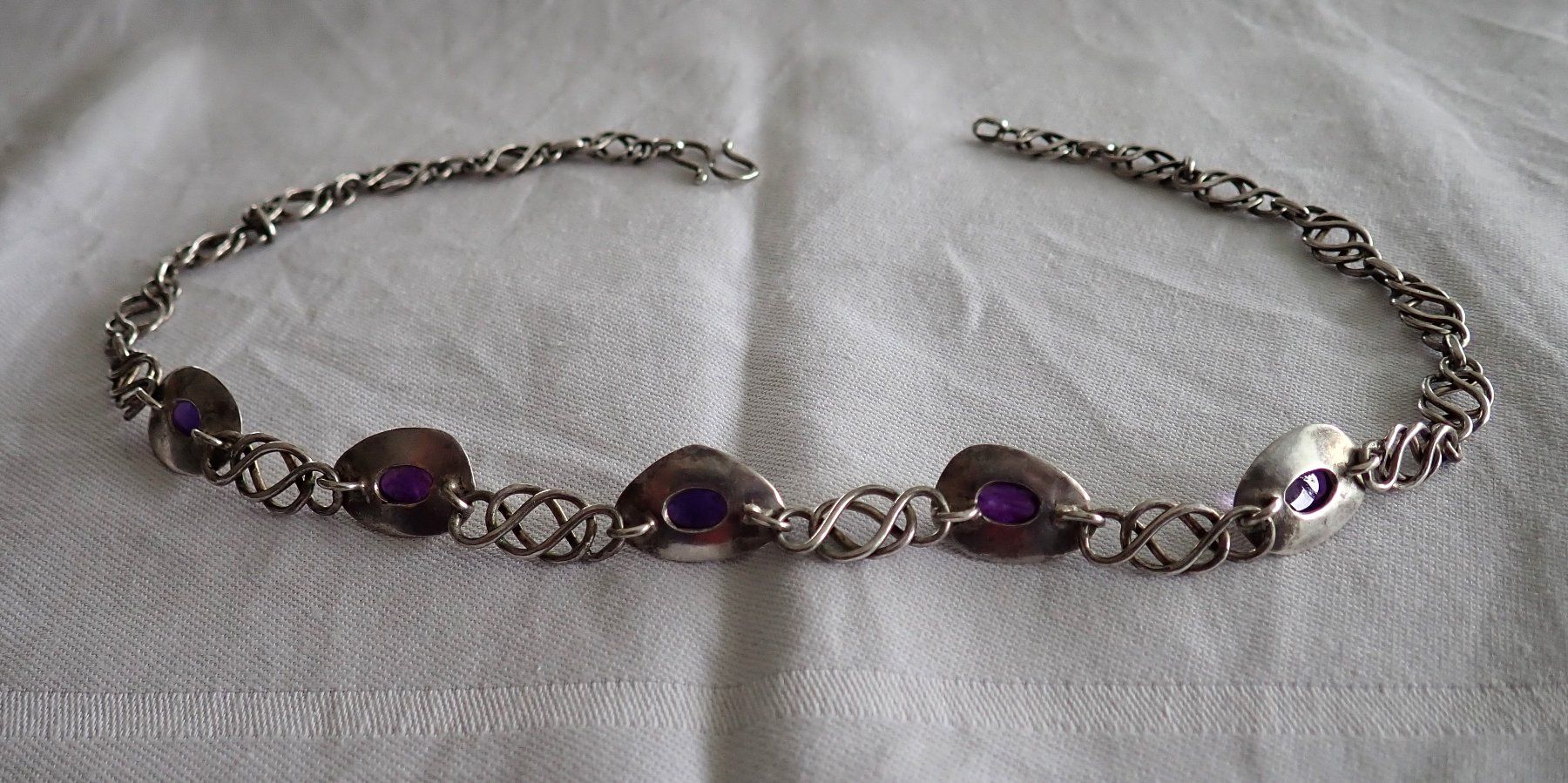 Catenine: Silberkette mit Amethysten - unikat – Nuovo (secondo la descrizione) da Gunzgen venduto da 4you_only 1
