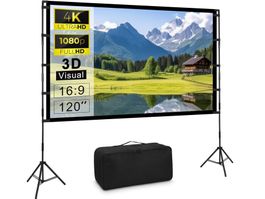 120 Zoll Leinwand für Beamer, 16:9 Projektor Leinwand Stativ