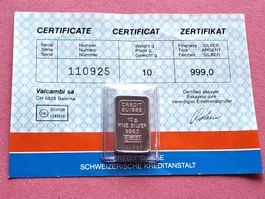 CREDIT SUISSE - 10 GRAMM - N° 110925 - OVP