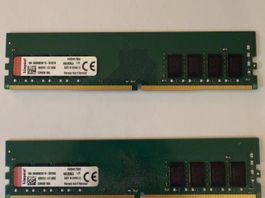 2x Kingston 8GB DDR4 RAM Riegel, 2400 MHz