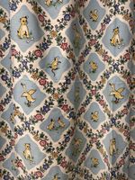 4x (2 paires) rideaux coton vintage animaux enfants 1960