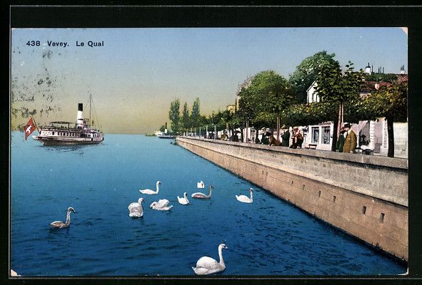Ansichtskarten: AK Vevey, Le Quai, 1915 – Gebraucht aus Berlin von bartko-reher