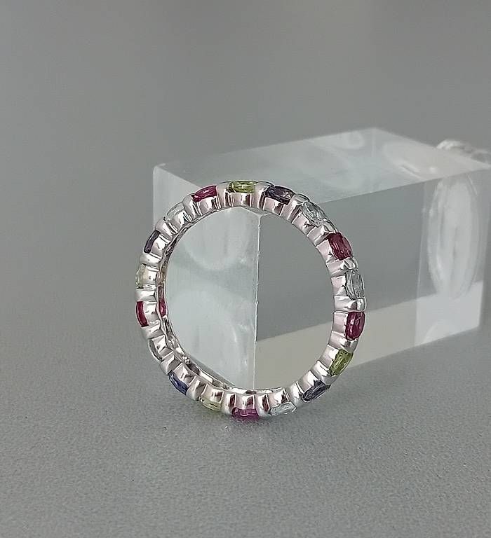 Anelli: Memory Ring Silber mit verschiedenen Edelsteinen – Usato da Stans venduto da wer_fd5f 3