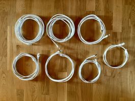 Cat 6/6a Ethernet Patch-Kabelset à 5m, 3m, 2m, 1m
