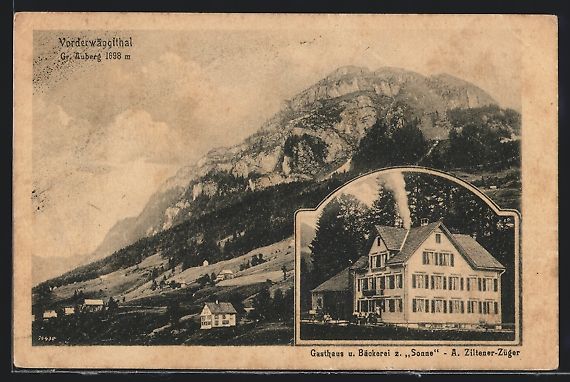 Cartoline postali: Vorderthal, Vorderwäggithal, Gasthaus u – Usato da Berlin venduto da bartko-reher