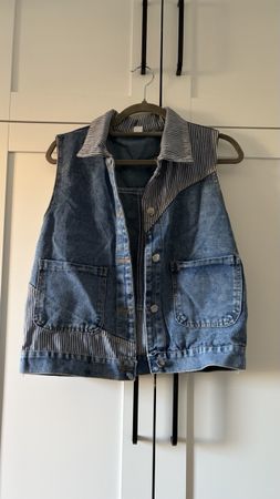 Jeansweste mit Streifen blau Grösse M