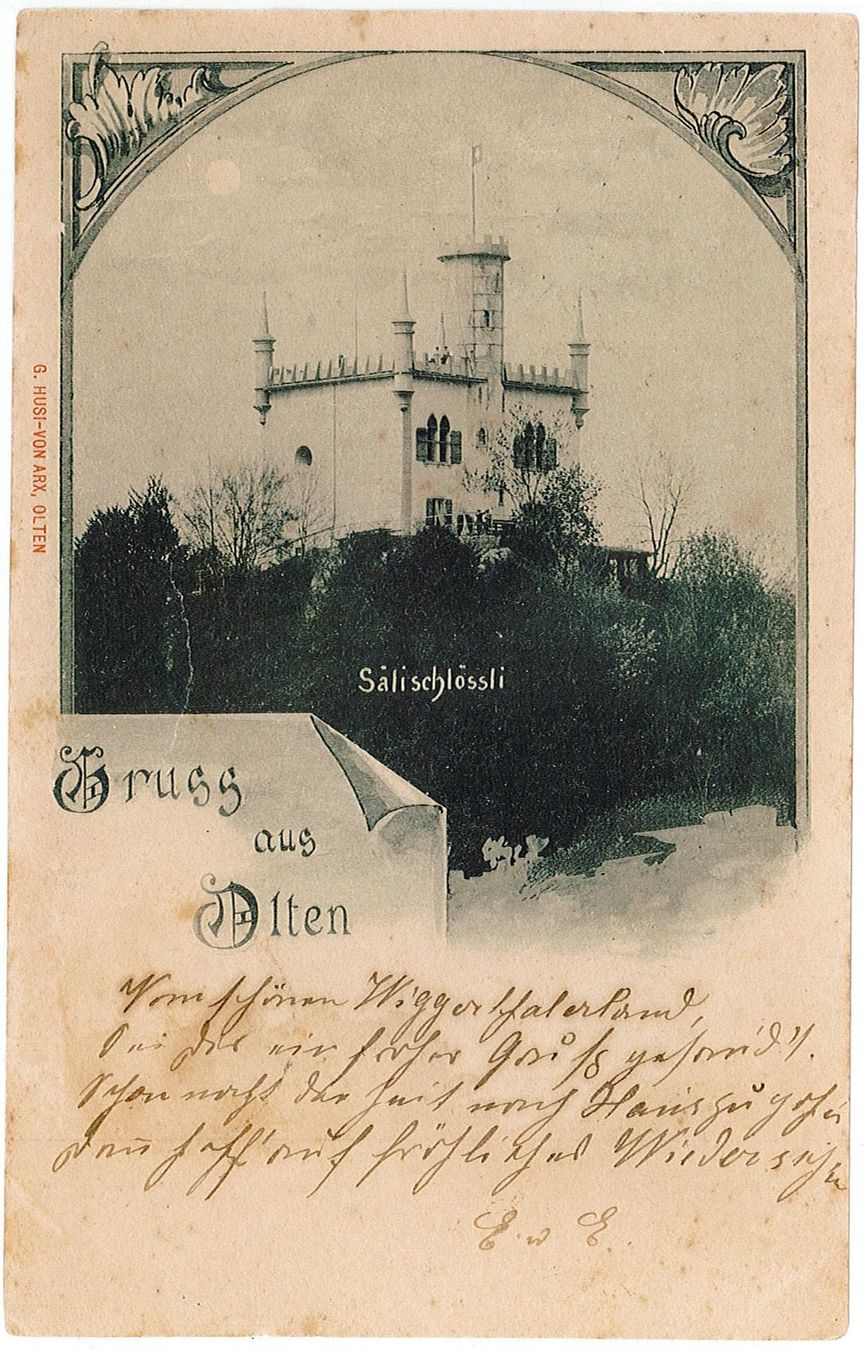 Ansichtskarten: SO 85 SALI-SCHLÖSSLI 1900 – Gebraucht aus Fribourg von philafri