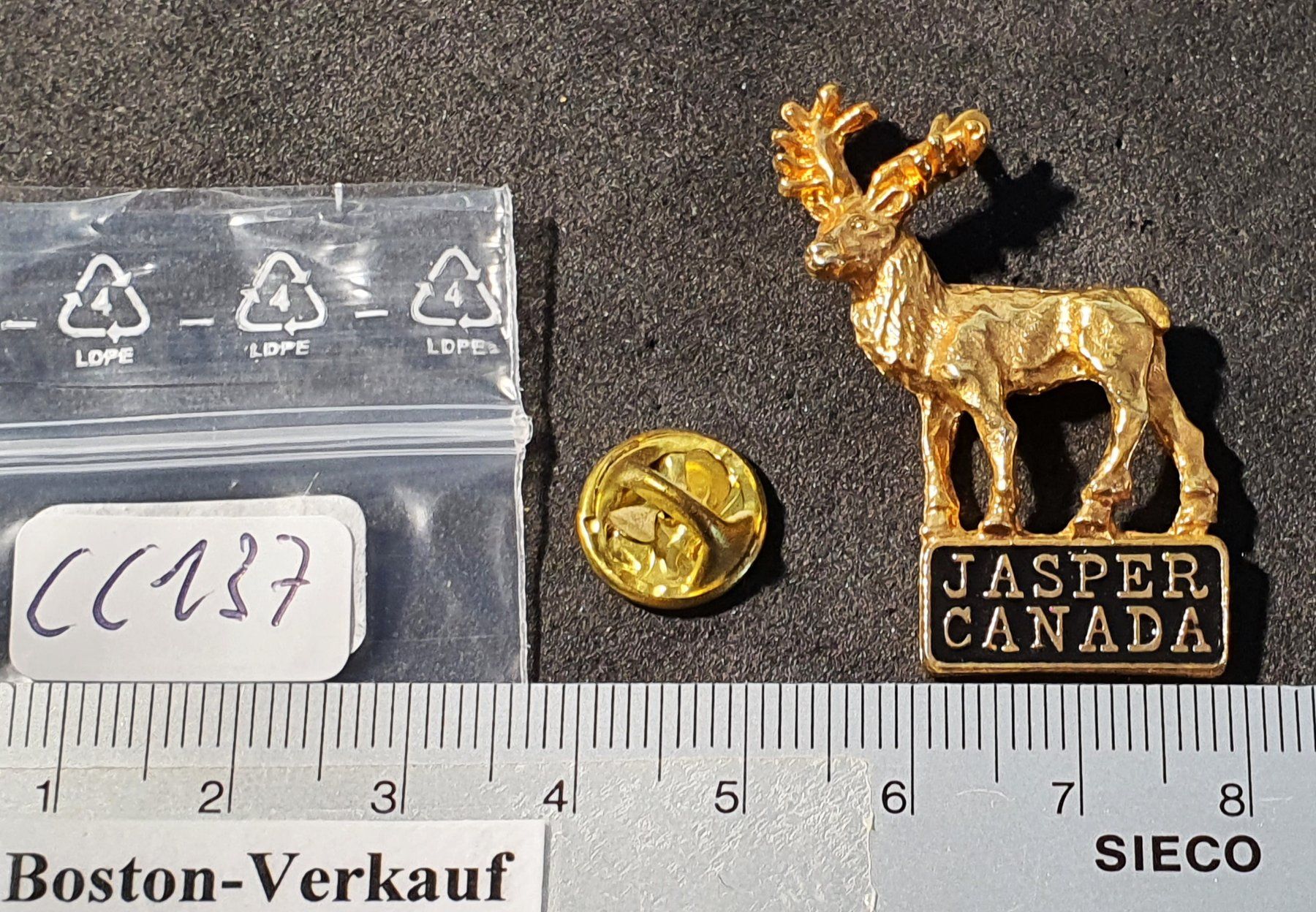 Placchette & Badge: CC137 - Pin Hirsch JASPER CANADA – Usato da Reinach BL venduto da Boston-Verkauf 2