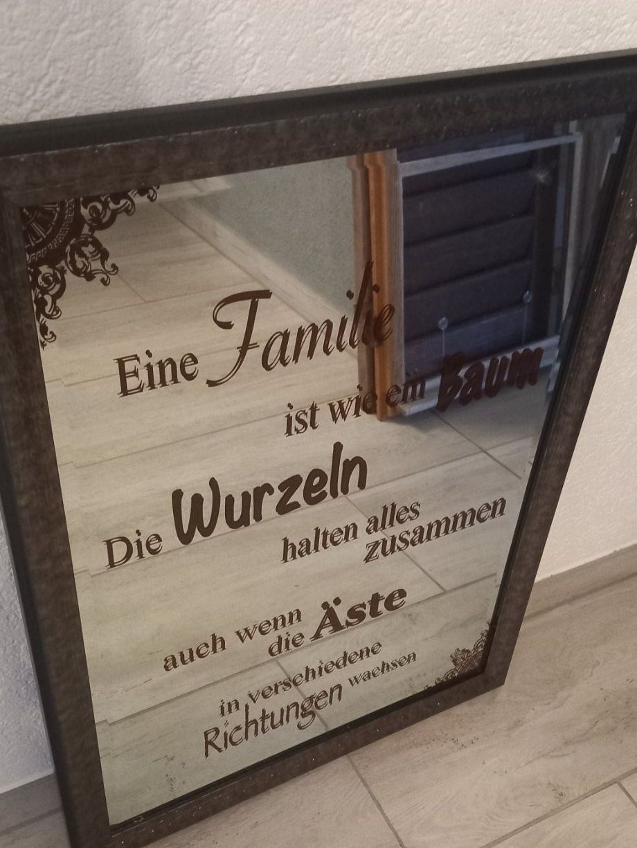 Spiegel: Wunderschöner Spiegel mit Spruch beplottert – Neu (gemäss Beschreibung) aus Buttwil von K_und_K 8