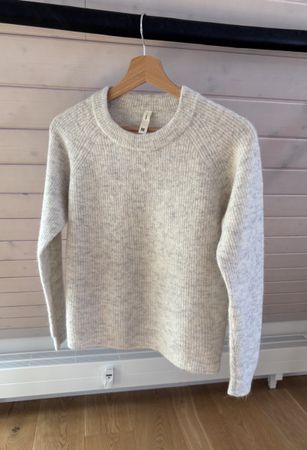 Kitchener light grey melange woolen crew neck, small