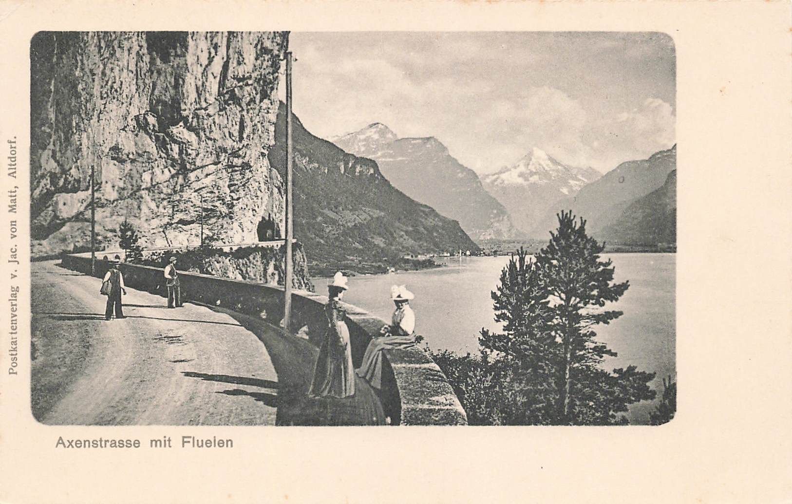 Cartoline postali: Axenstrasse mit Fluelen UR – Usato da Biasca venduto da Blenio71