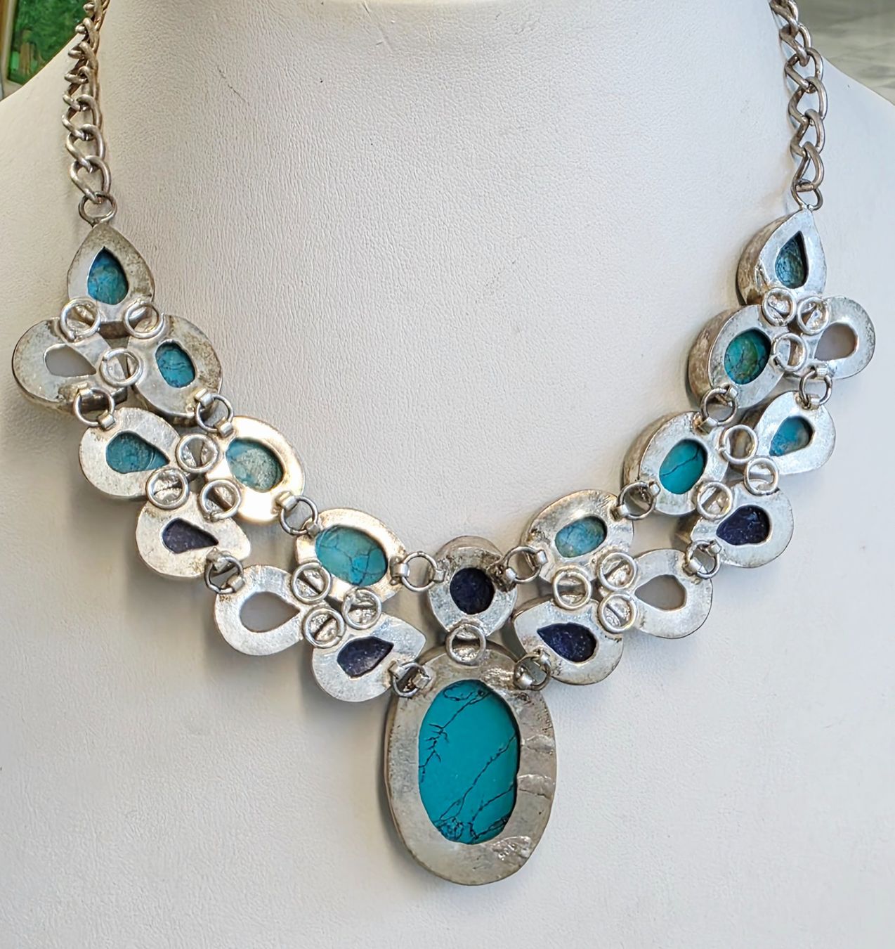 Catenine: Collier mit verschiedenfarbigen Edelsteinen in Silberfassung – Nuovo (secondo la descrizione) da Zürich venduto da Bieter04 4