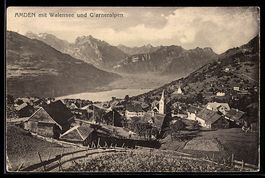 AK Amden am Walensee, Totalansicht mit Blick auf den Walense