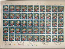 Briefmarken Pro Juventute 1985 gestempelt 4 Bogen