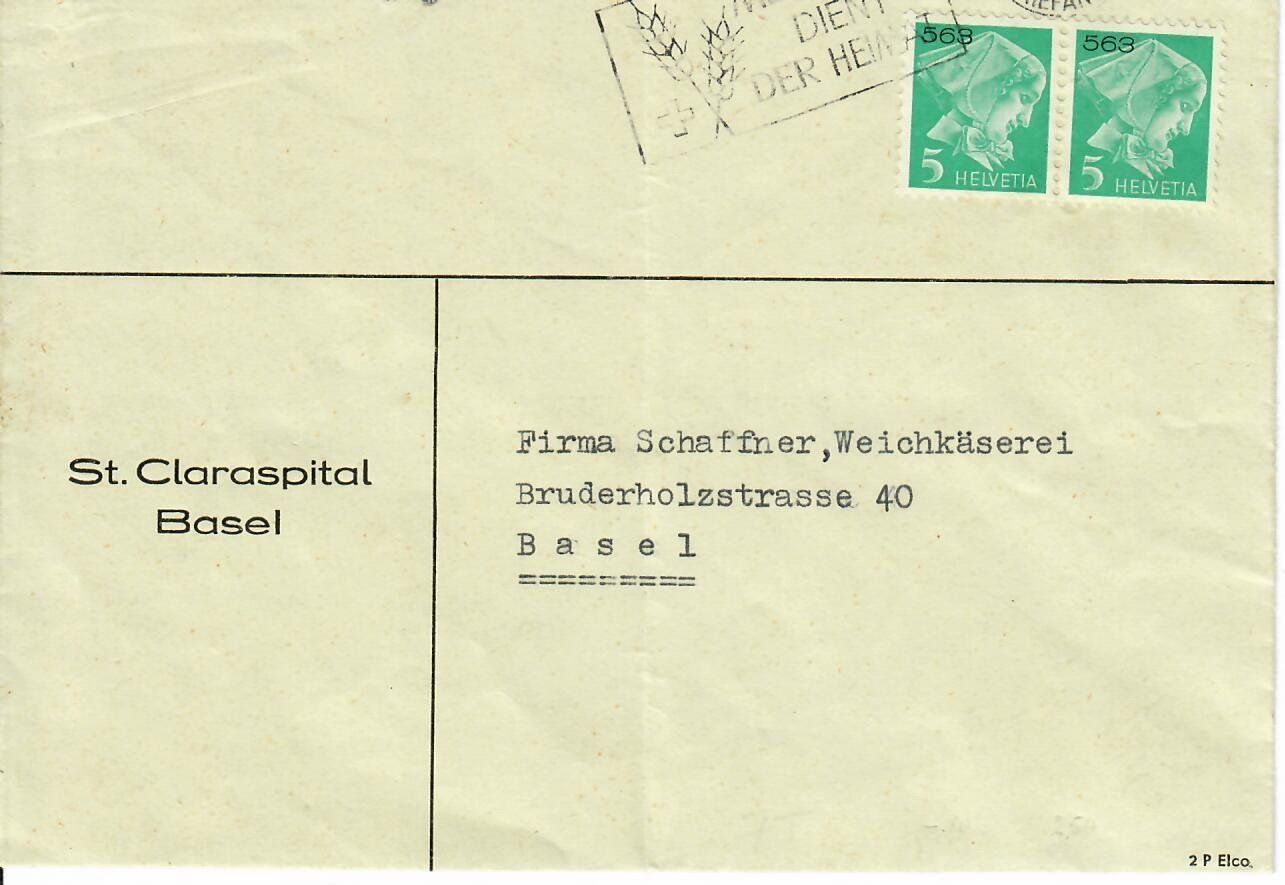 Tutti i francobolli: Brief, St. Claraspital Basel – Usato da Hochdorf venduto da Ziegel-16
