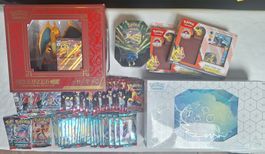 Liquidation lot de boosters et coffrets Pokemon TCG