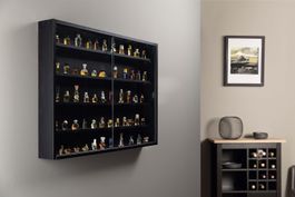 Sammlervitrine, Hängevitrine, Wandregal, Glasvitrine - Black
