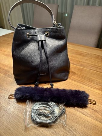 Beuteltasche Lazzarotti Leder blau neuwertiger Zustand