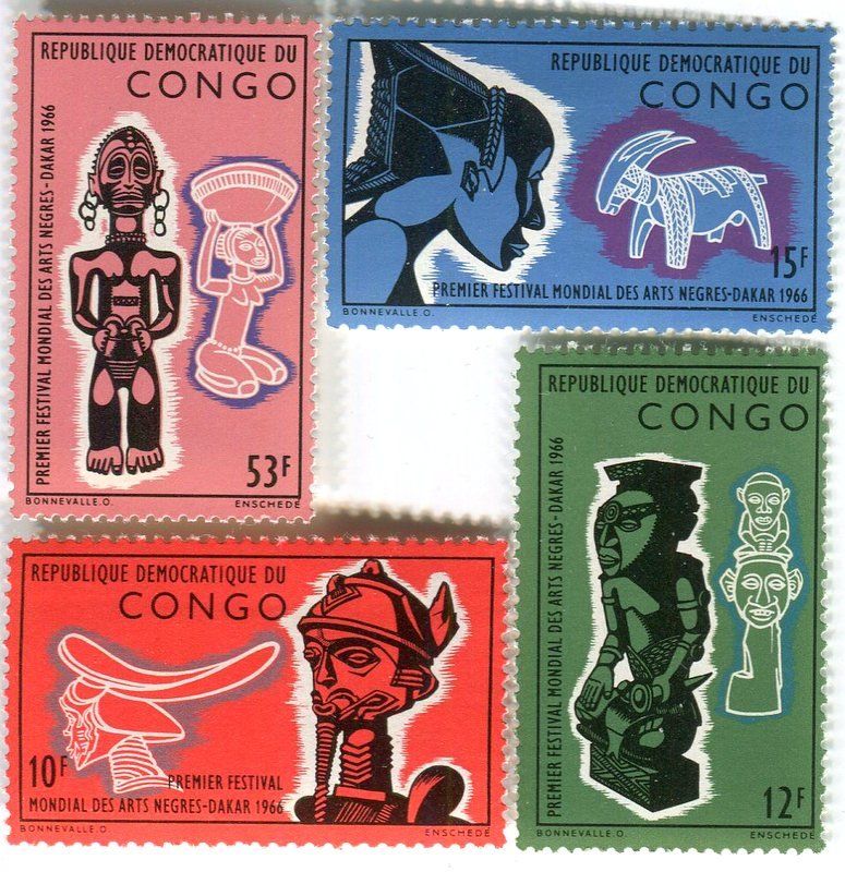 Tutti i francobolli: Briefmarken "Kulturartefakte". Kongo – Nuovo e nell'imballaggio originale da Basel venduto da Butsch5