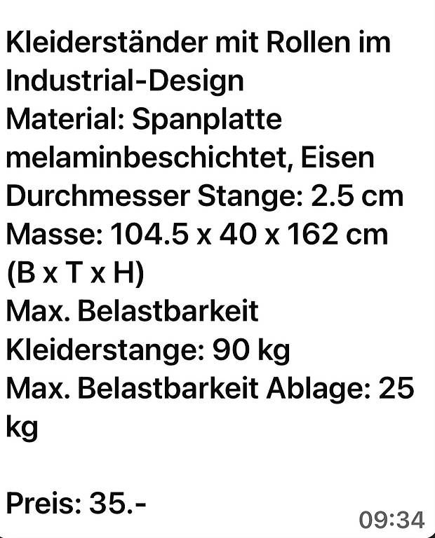 Guardaroba: Garderobe auf Rollen – Usato da Landquart venduto da vision22850 4