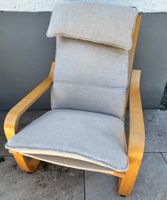 IKEA Poäng Sessel Eiche mit Bezug beige | Gebraucht