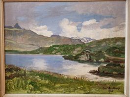 Ölgemälde von Heinrich Ernst Burkhard 1925 Region Alp Flix