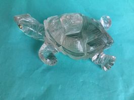 Handgefertigte Schildkröte aus echtem Bergkristall
