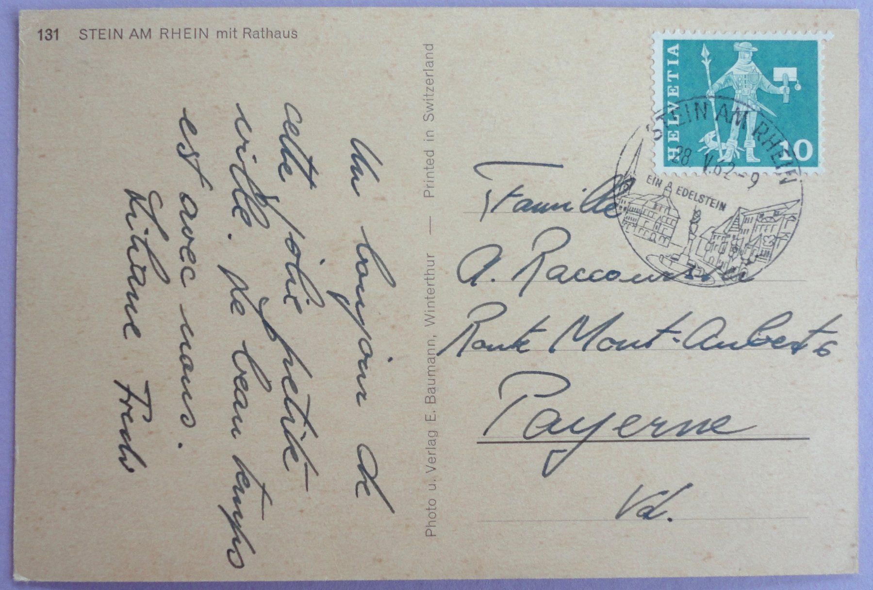 Cartoline postali: Stein am Rhein mit Rathaus – Usato da Fétigny venduto da Billy2miny 1