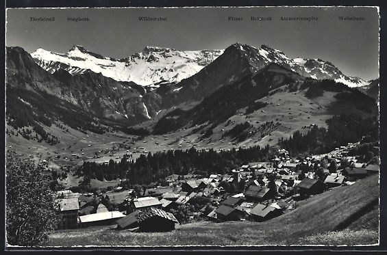 Cartoline postali: Adelboden, Teilansicht mit Boden, Wildst – Usato da Berlin venduto da bartko-reher