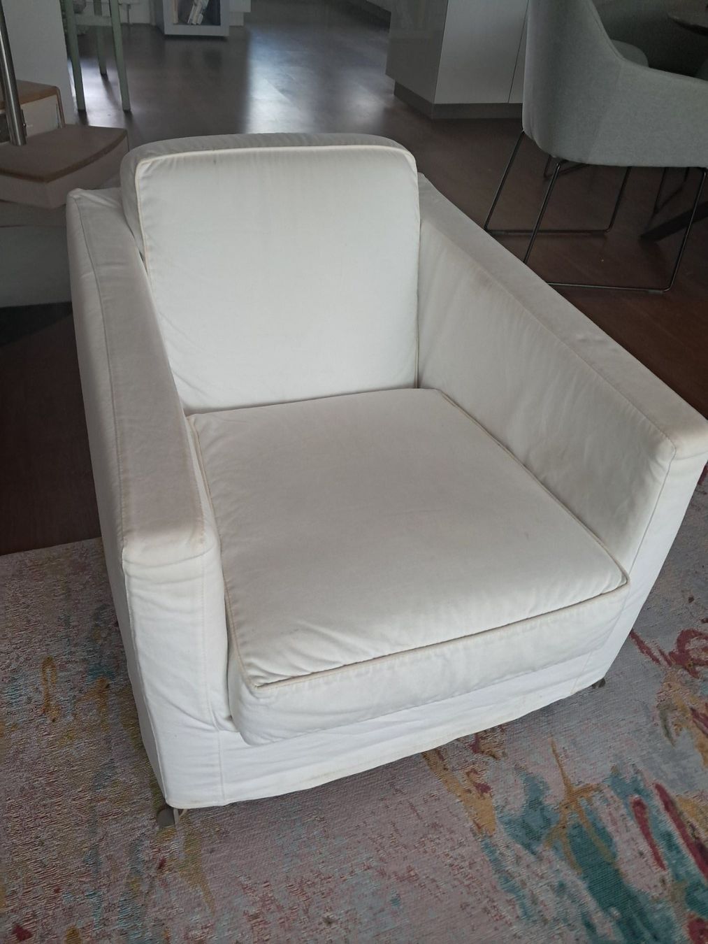 Flexform Poltrone: Zwei Fauteuils "Flexform", weiss, Bezug abnehmbar, wie neu – Usato da Fällanden venduto da Exito1953 1