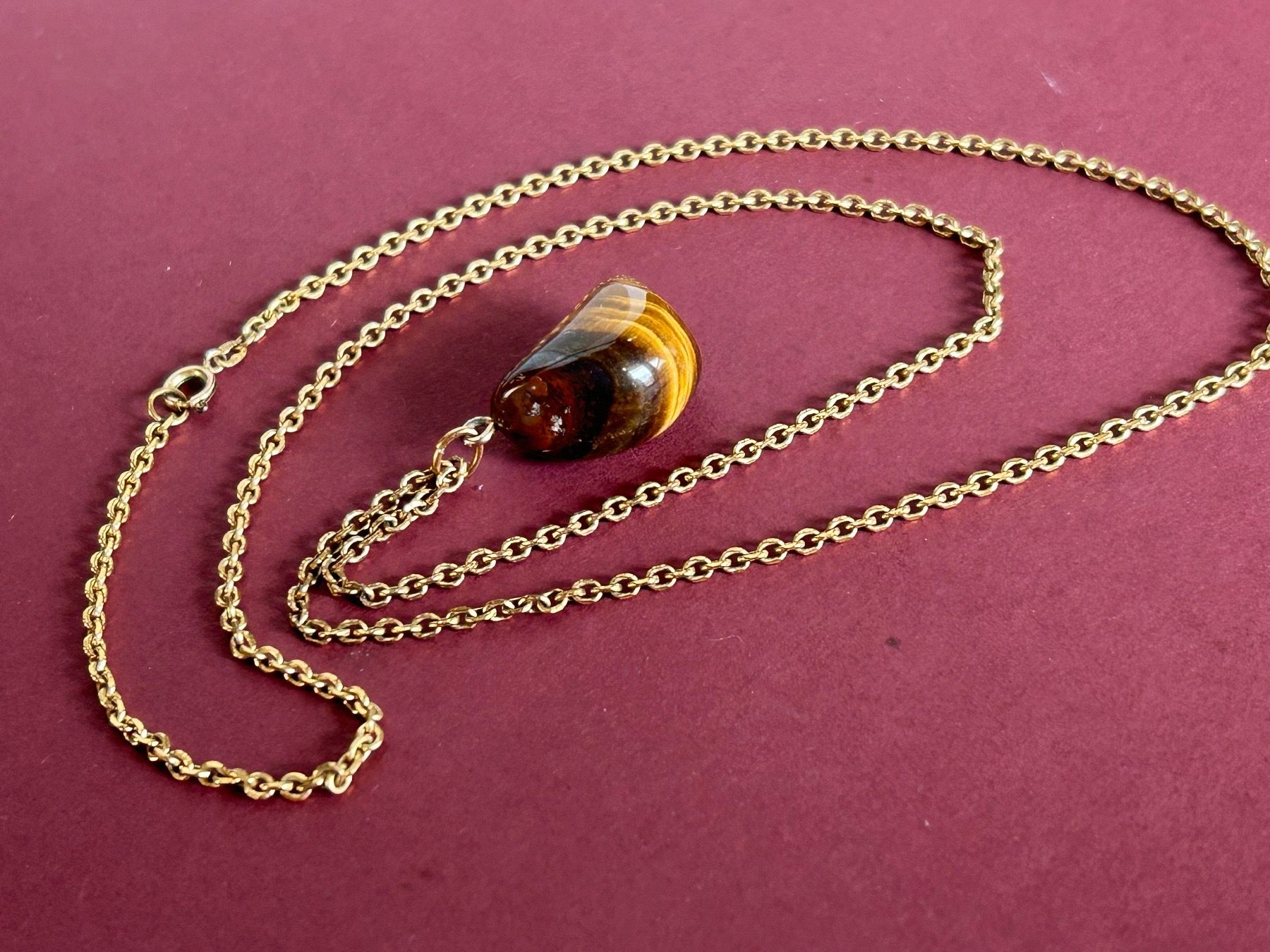 Ciondoli: Tigeraugen-Anhänger -Kette RETRO – Usato da Laufen venduto da Bellavitaboom 6