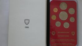 Münzsatz Schweizer Münzen 1986, Polierte Platte