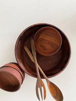 Teakholz Salatset dänisch